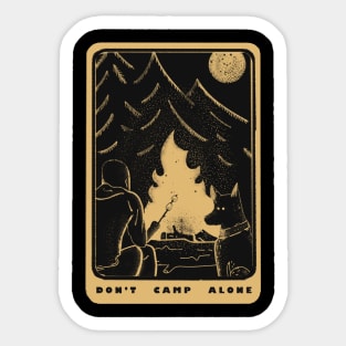 Don't Camp Alone - Dark Dog Friend Print Sticker